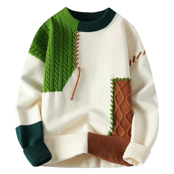 Milan™ | Gebreide herentrui met patchwork design