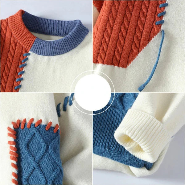 Milan™ | Gebreide herentrui met patchwork design