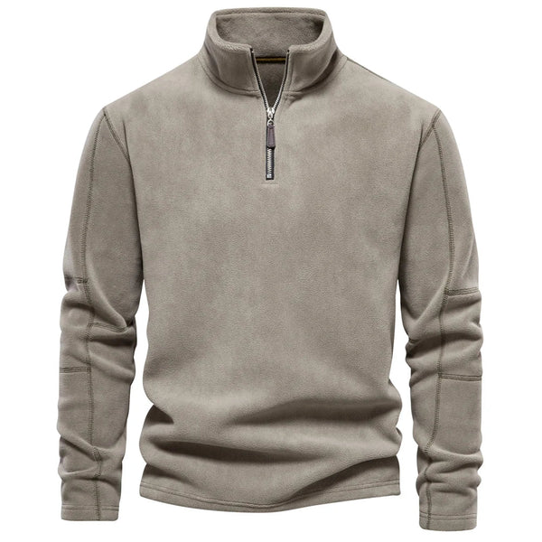 Luca™ | Warme fleece trui met ritskraag
