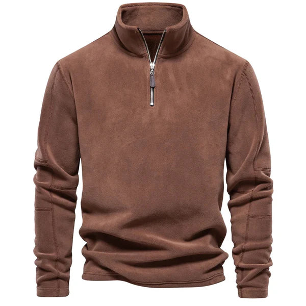 Luca™ | Warme fleece trui met ritskraag