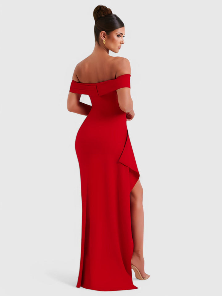 Céleste™ | Off-Shoulder Sculpted Maxi Dress