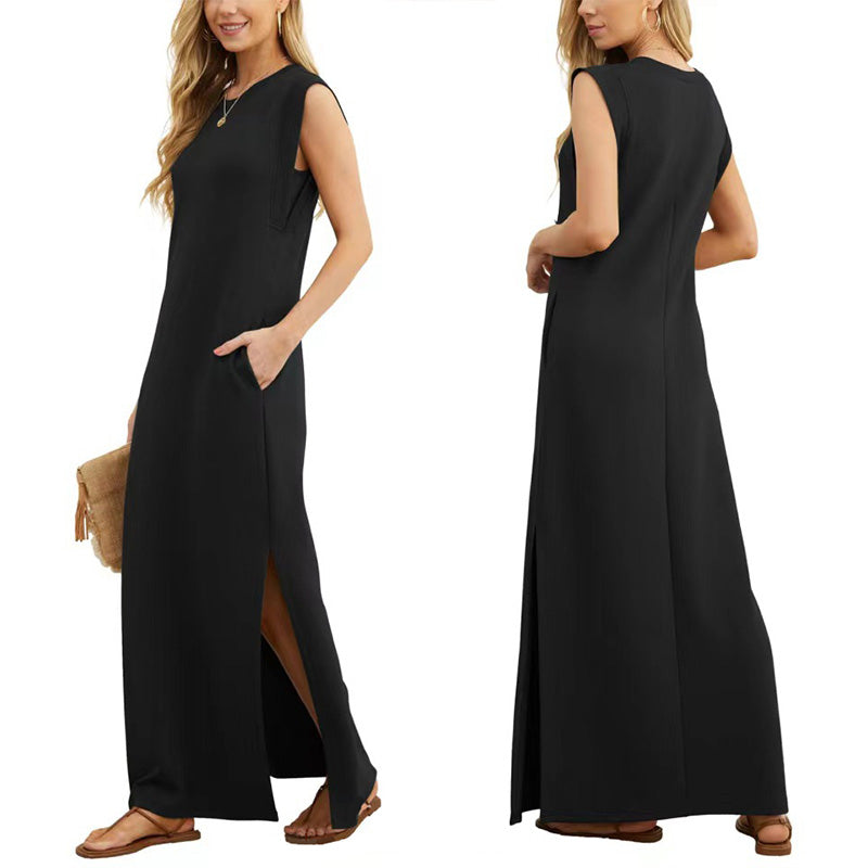 Sena™ | Mouwloze maxi-jurk met split